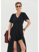 Black Women's Jumpsuit with Flounce Sleeves and Shorts Detail 4490